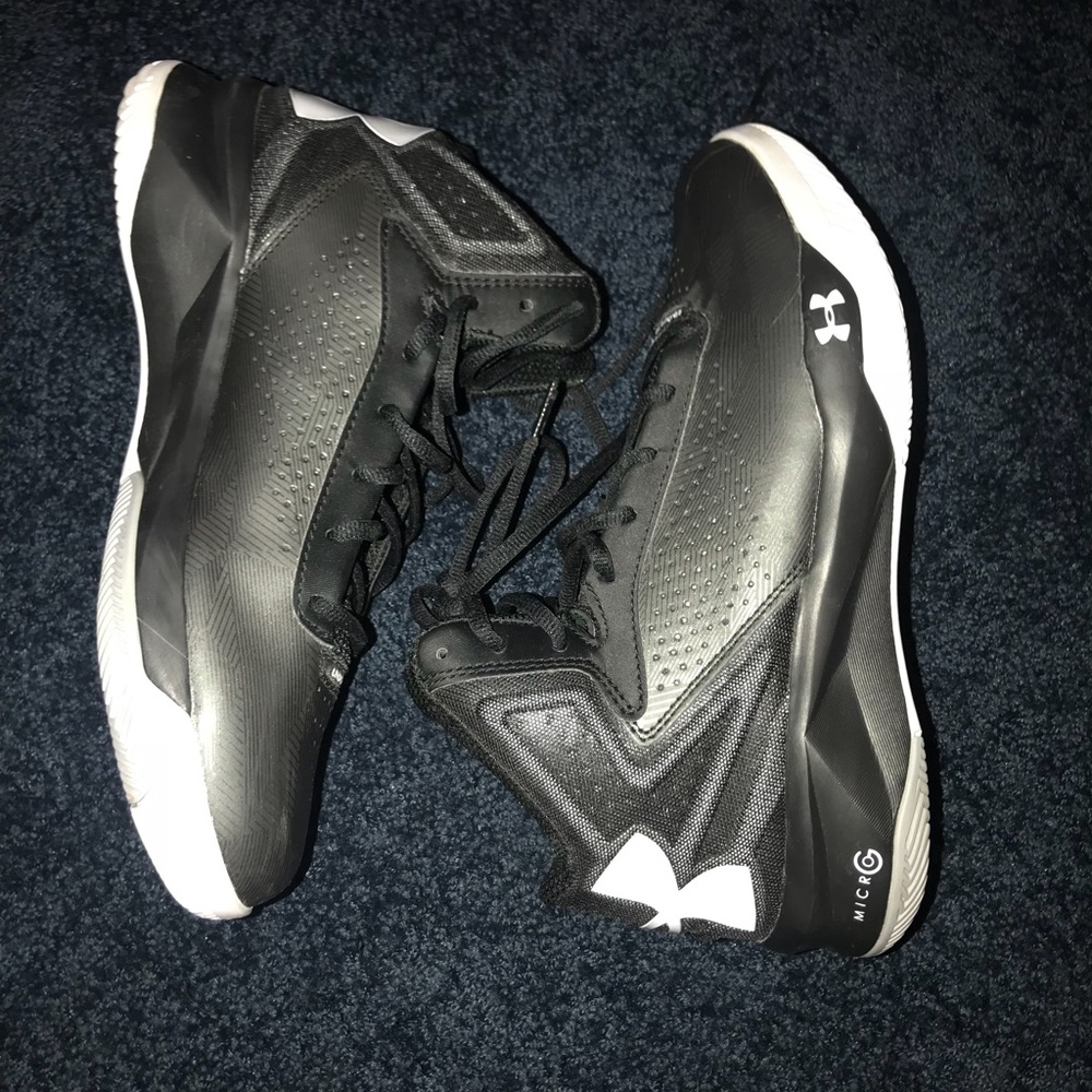 Under Armour black and white basketball shoes